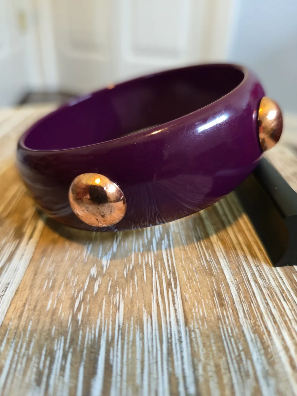 Forever 21 Purple Bangle Bracelet with Copper Rose Gold Accent Studs